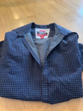Men’s Navy Polka Dot Button-Up Shirt
